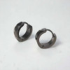 Men's faceted steel hoop earrings