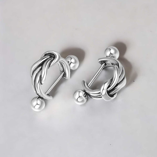 Boucles d'oreilles acier noeud celtique homme femme