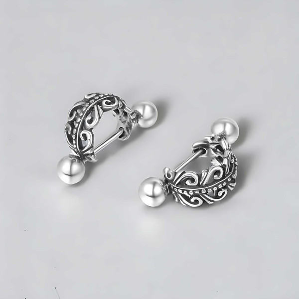 Boucles d'oreilles acier fleur de lys homme femme