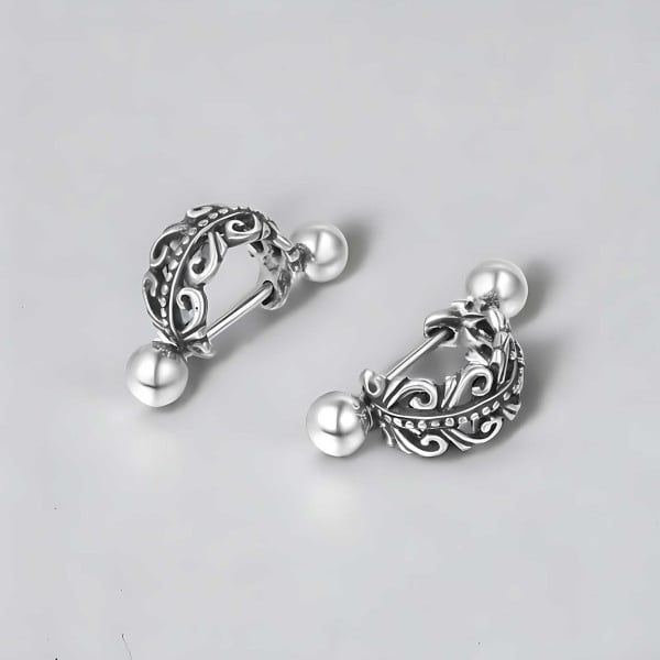 Boucles d'oreilles acier fleur de lys homme femme