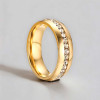 M Bague alliance acier ligne zirconium personnalisable