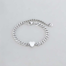 Stainless Steel Heart Chain gold plated plate ID Bracelet