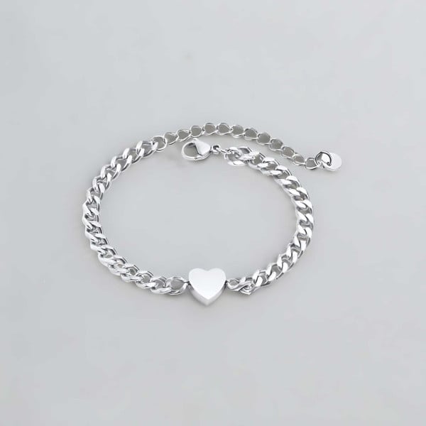 Jewelrywe Gioielli Bracciale Da Uomo Donna,alta Lucidato Acciaio Inox,regalo Di San Valentino,anniversario,fidanzamento - Foto 2