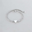 Pulsera personalizada de corazón de acero para mujer con cadena personalizada