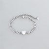 Bracelet personnalise femme acier coeur chaine personnalisee