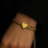 Bracelet personnalise femme acier coeur chaine personnalisee