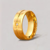 Anillo de circonio con ranura de cepillo de acero personalizado para hombres y mujeres