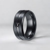 Anillo de circonio con ranura de cepillo de acero personalizado para hombres y mujeres
