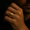 Personalisierter Zirkoniumring aus Stahl mit Bürstenrille für Männer und Frauen