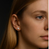 Boucles d'oreilles clous ceramique rose boule - paire