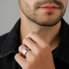 Bague personnalisee titane homme anneau mat brosse tournant a graver
