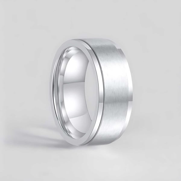 Personalisierter Titanring für Männer, mattierter Ring, rotierender Pinsel zum Gravieren
