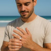 Bague personnalisee titane homme anneau mat brosse tournant a graver