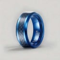 Men's customizable carbon fiber blue tungsten ring