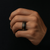6mm Bague personnalisee alliance tungstene brosse rainure