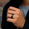 Bague homme tungstene finition miroir alliance personnalisable