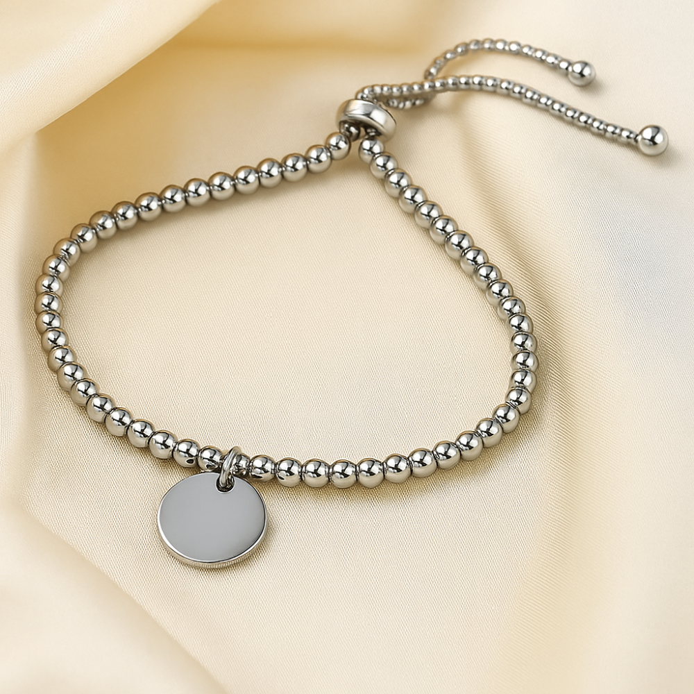 Bracelet personnalise femme gourmette coeur cisele acier plaque or personnalise