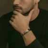 Bracelet personnalise cuir gourmette homme plaque acier