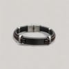 Bracelet personnalise cuir gourmette homme plaque acier