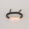 Bracelet personnalise couple nylon tresse zirconium plaque acier