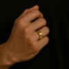 dore Bague personnalisee alliance anneau plat tungstene polie miroir