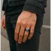 Bague personnalisee tungstene homme alliance bleue multifacette