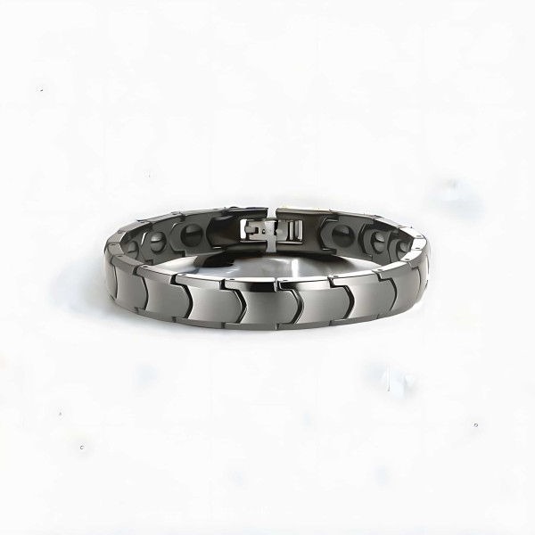 Pulsera de cerámica para hombre y mujer con acabado pulido e imanes.