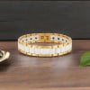 Bracelet homme ceramique noir chaine plaque or magnetique