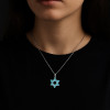 Pendentif chaine argent rhodie etoile de david opale
