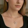 Pendentif collier coeur argent zirconium