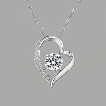 Ciondolo collana cuore in argento zirconio