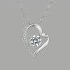 Pendentif collier coeur argent zirconium