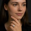 Bague argent rhodie coeur opale zirconium