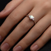 Bague argent rhodie coeur opale zirconium