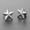 Boucles d'oreilles clous homme pentacle punk star acier - paire