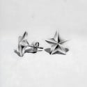 Boucles d'oreilles clous homme pentacle punk star acier - paire