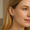 Boucles d'oreilles homme femme semi anneau acier - paire