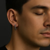 Boucles d'oreilles homme femme semi anneau acier - paire