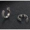 Boucles d'oreilles homme femme semi anneau acier - paire