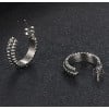 Boucles d'oreilles homme femme semi anneau acier - paire