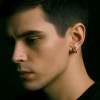 Boucles d'oreilles homme clous fleur de lys acier zirconium