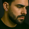 Boucles d'oreilles homme clous fleur de lys acier zirconium