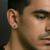 Men's Stainless Steel Cubic Zirconia angel wings Stud Earrings