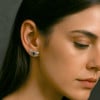 Men's Stainless Steel Cubic Zirconia angel wings Stud Earrings