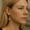 Boucles d'oreilles creoles acier goutte eau homme femme