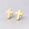 Boucles d'oreilles homme croix acier - paire