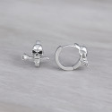 Boucles d'oreilles homme creoles anneau acier crane tete de mort