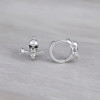 Boucles d'oreilles homme creoles anneau acier crane tete de mort