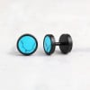 Boucles d'oreilles noir homme clous turquoise - paire