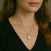 Pendentif collier argent rhodie goutte eau opale